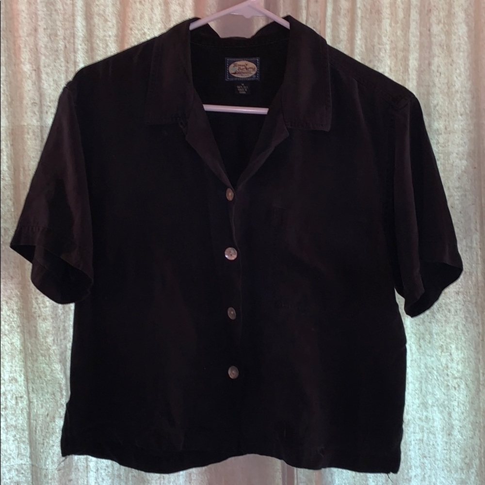 Tommy Bahama silk crop button down